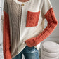 Gold Flame Patched Pocket Drop Shoulder Sweater