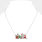 MAMA Message Pendant Necklace: SILVER MULTI