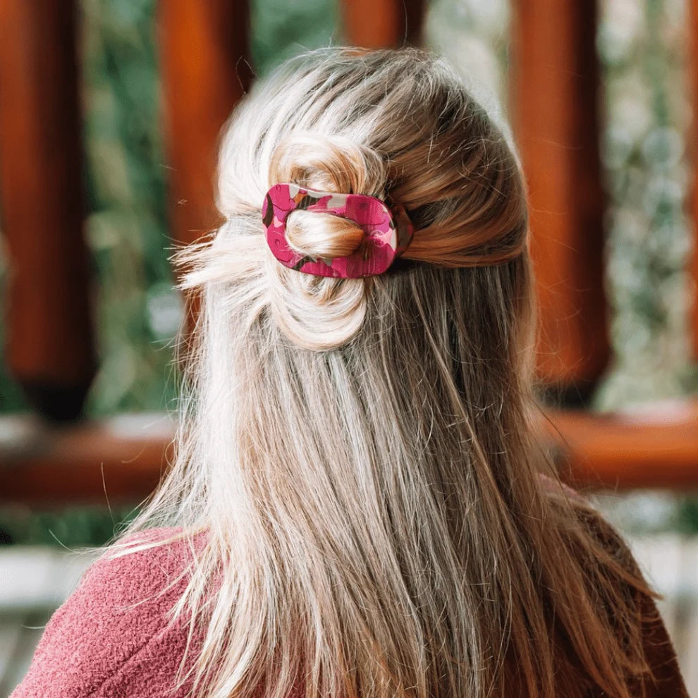 Garden Glam Small Flat Round Hair Clip