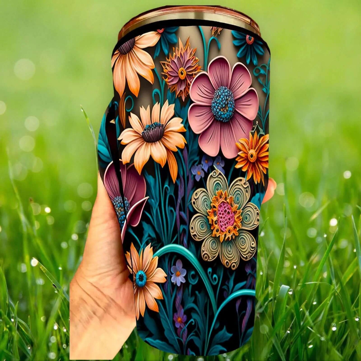 30 OZ 3D Flowers Insulated Cup Cover Sleeve