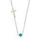 Cross Necklace - Aquamarine