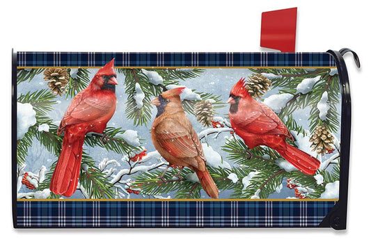 Wintertime Cardinals Winter Mailbox Cover