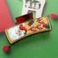 Faux Leather Embossed Christmas HoHoHo Santa Hair Claw Clip