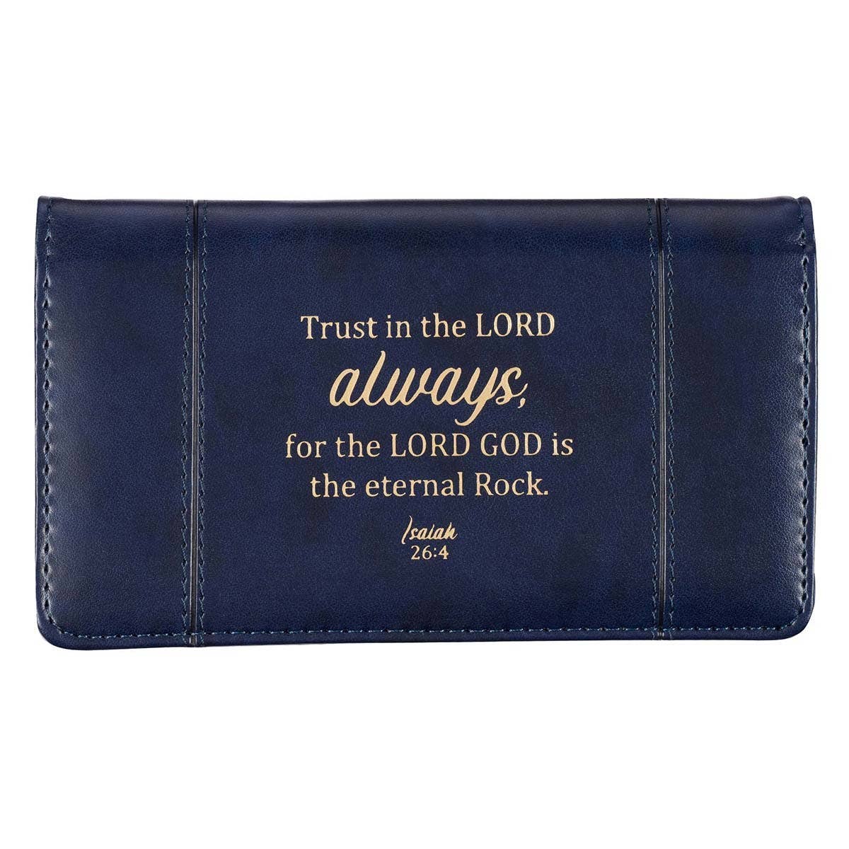 Checkbook Wallet Navy Trust in the Lord Isa. 26:4