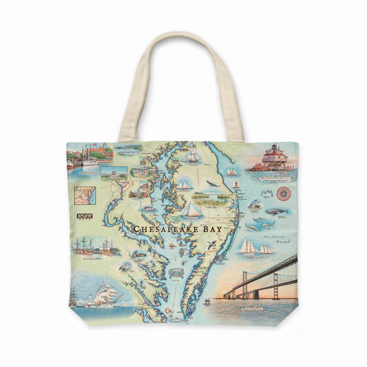 Chesapeake Bay Map Canvas Tote Bag