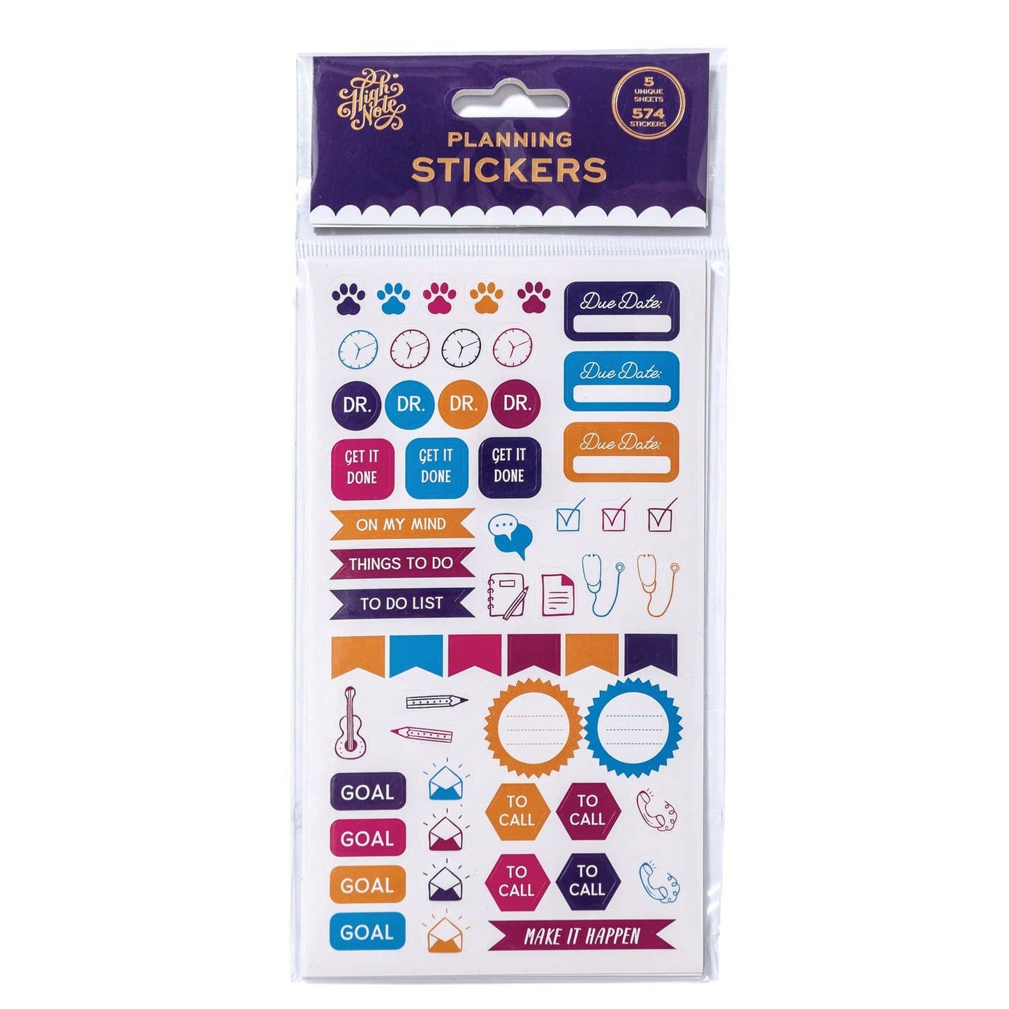 Fresh & Colorful High Note® Planning Stickers