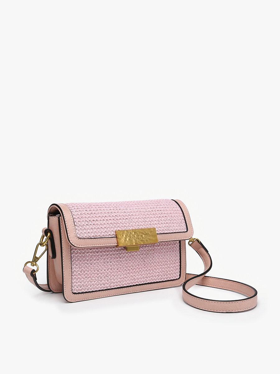 Elizabeth Straw Crossbody w/ Lock