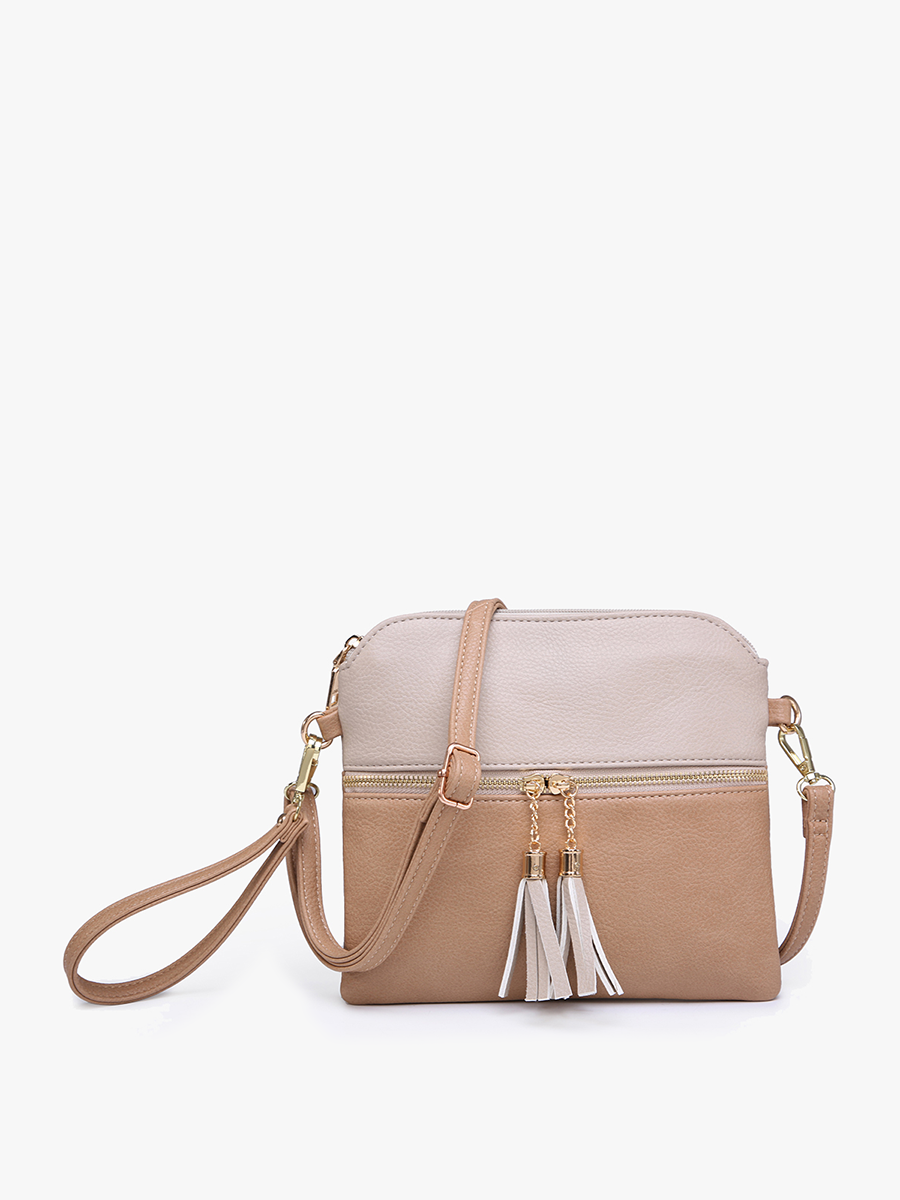 M1785 Tara Double Zip Crossbody/Wristlet: Fuchsia