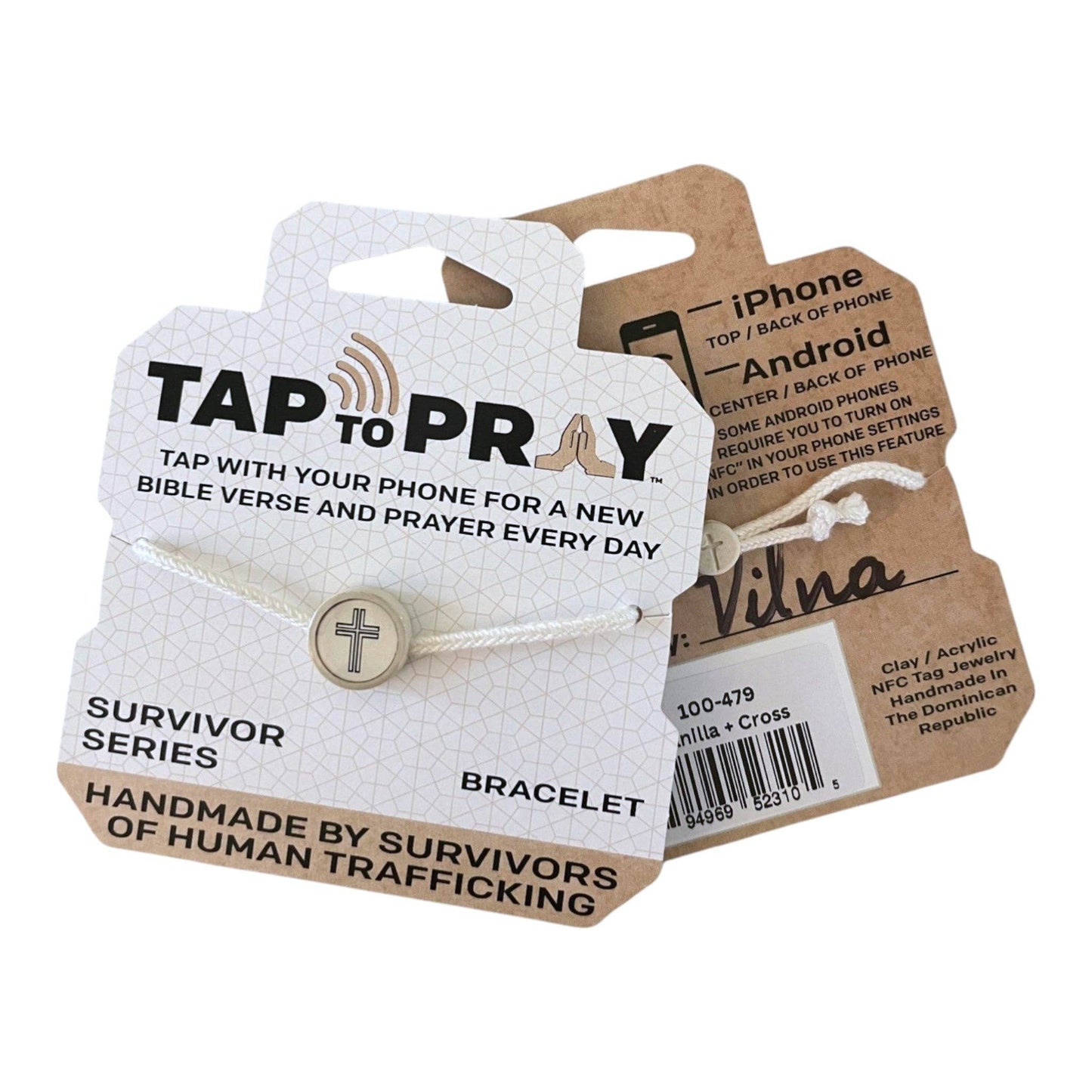 Tap To Pray® Survivor Series Bracelet: Coral + Cross