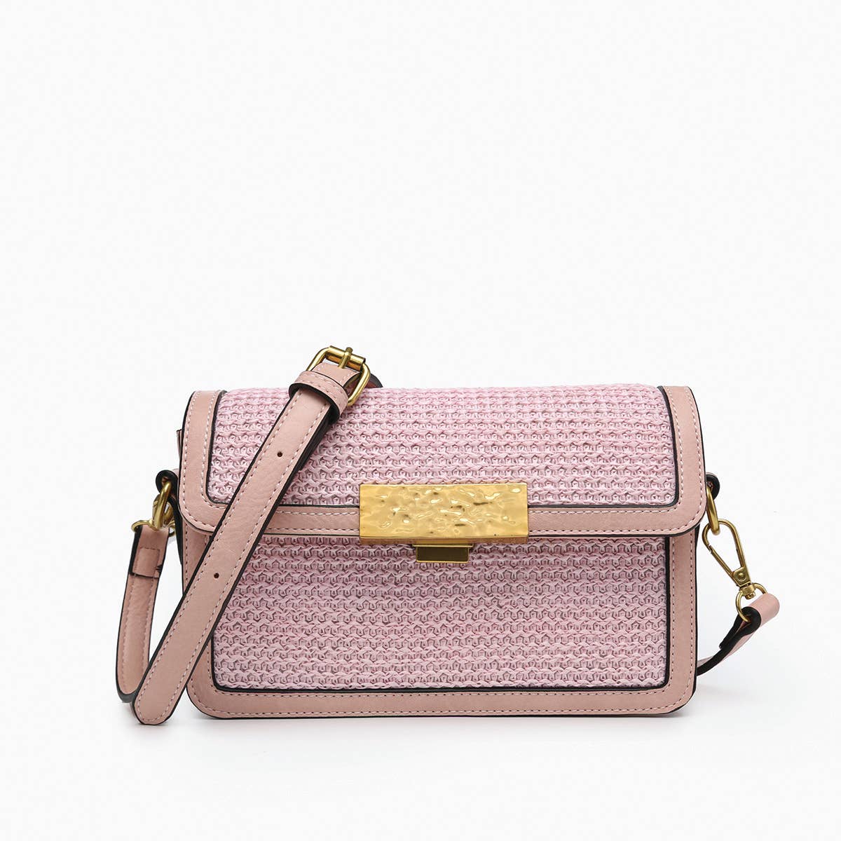 Elizabeth Straw Crossbody w/ Lock