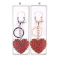 12PCS - Rhinestone Paved Heart Keychains