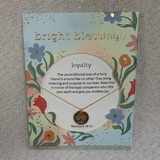 Bright Blessings Necklace - Loyalty (Paw Print)