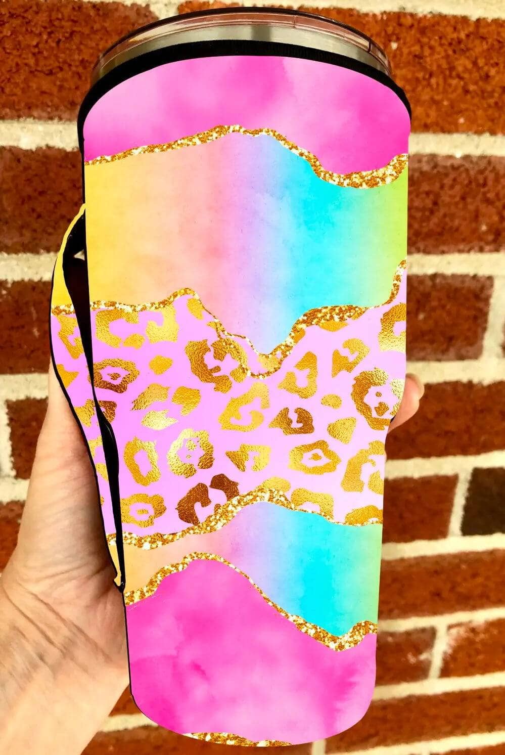 20 OZ Watercolor Leopard Insulated Cup Cover Sleeve