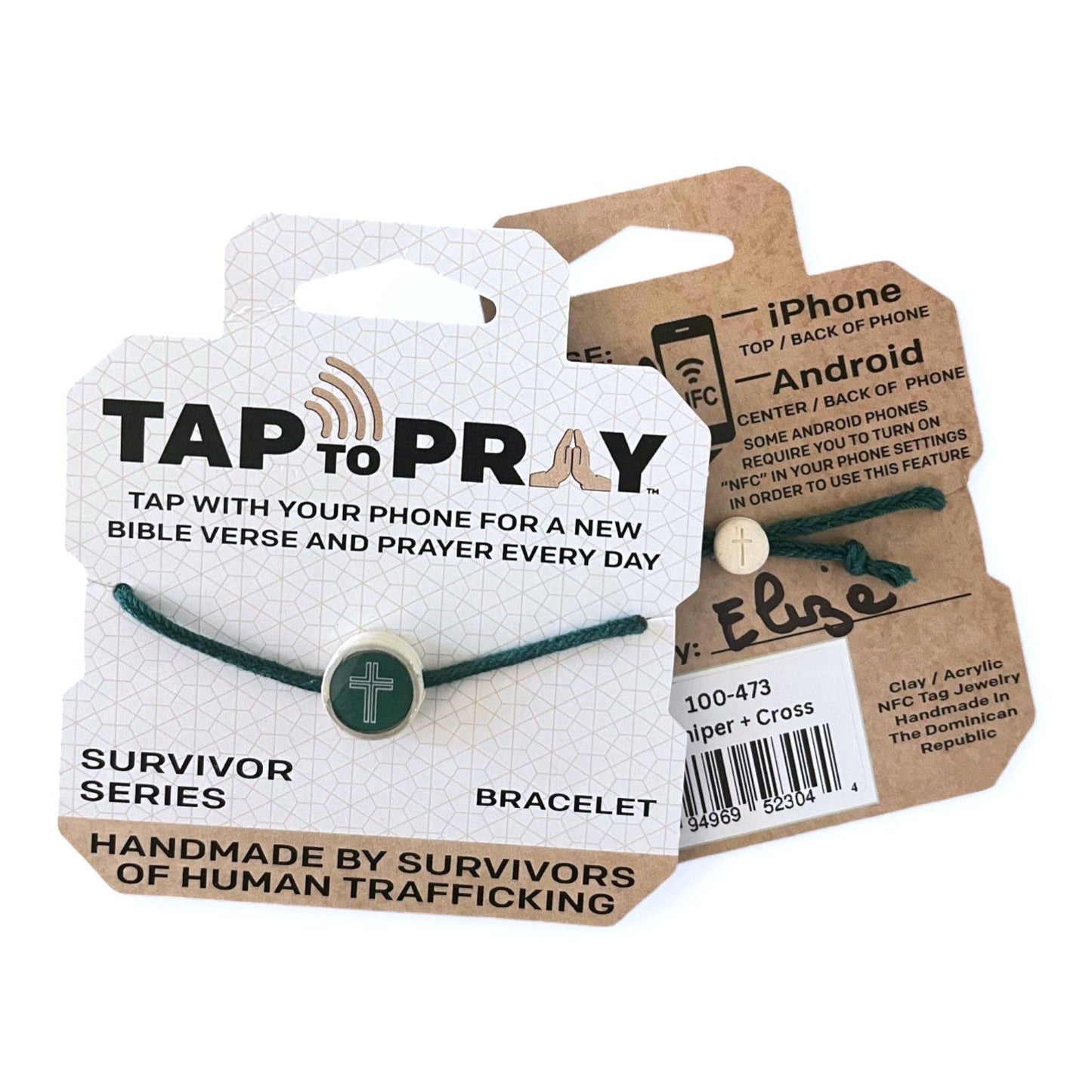 Tap To Pray® Survivor Series Bracelet: Turquoise + Cross