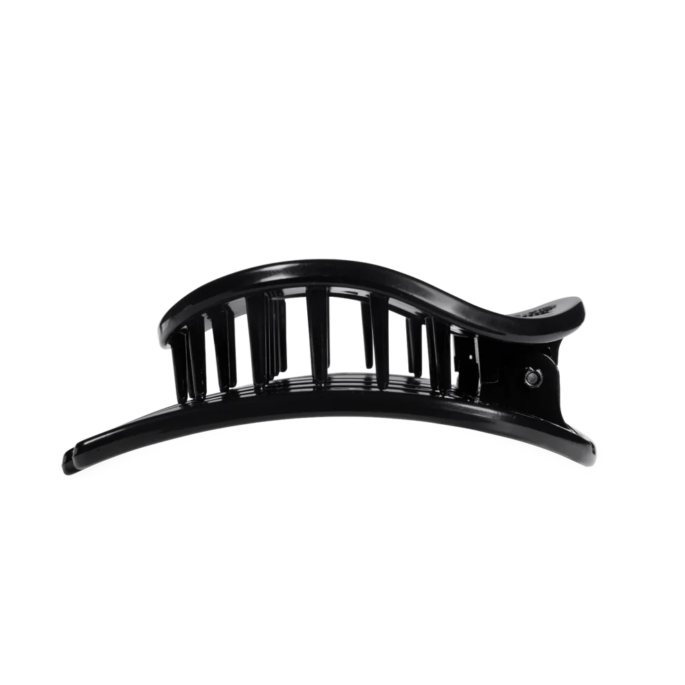 Jet Black Flat Circle Hair Clip
