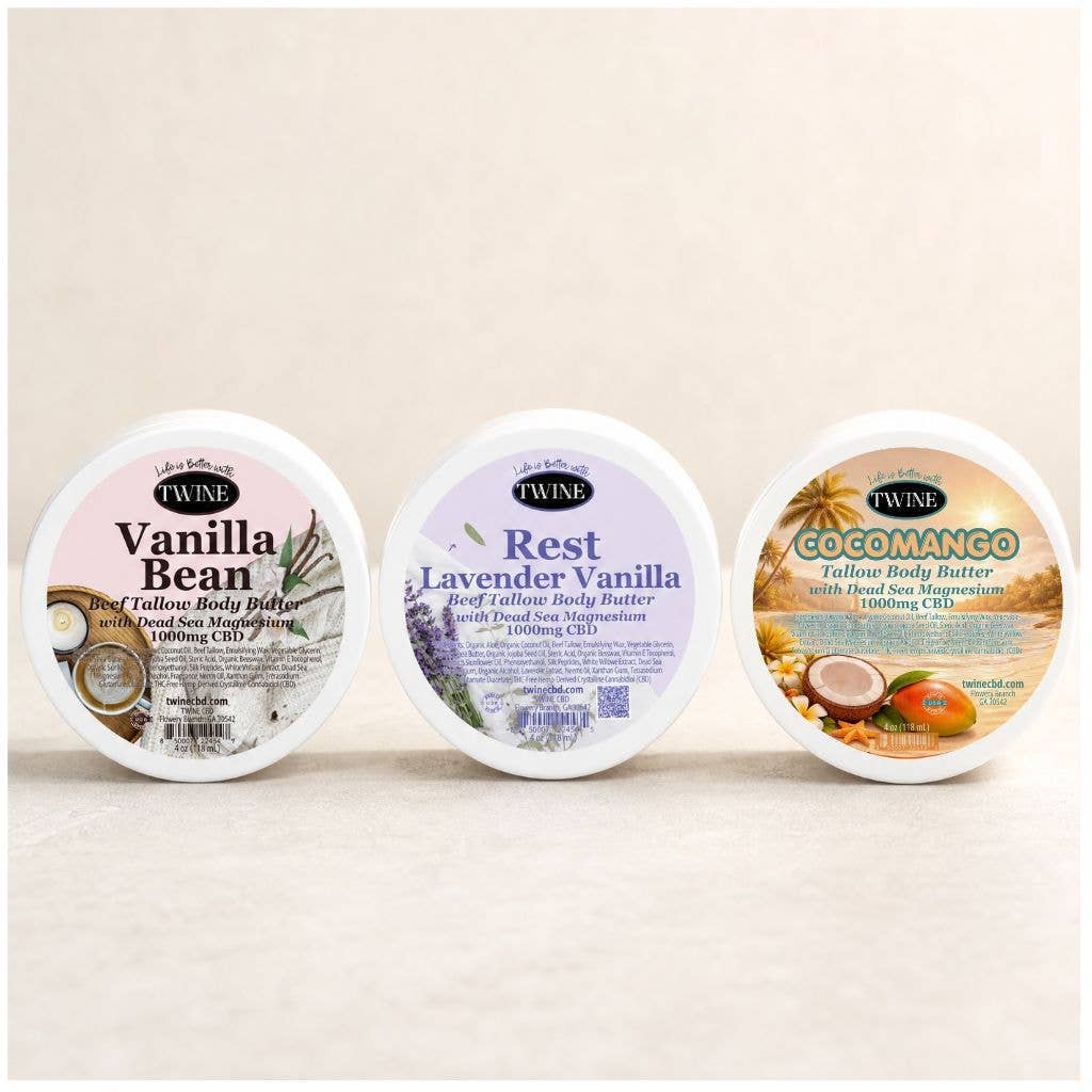Tallow Body Butter – Deep Hydration with CBD & Magnesium – Rest - Lavender Vanilla - Nighttime cream