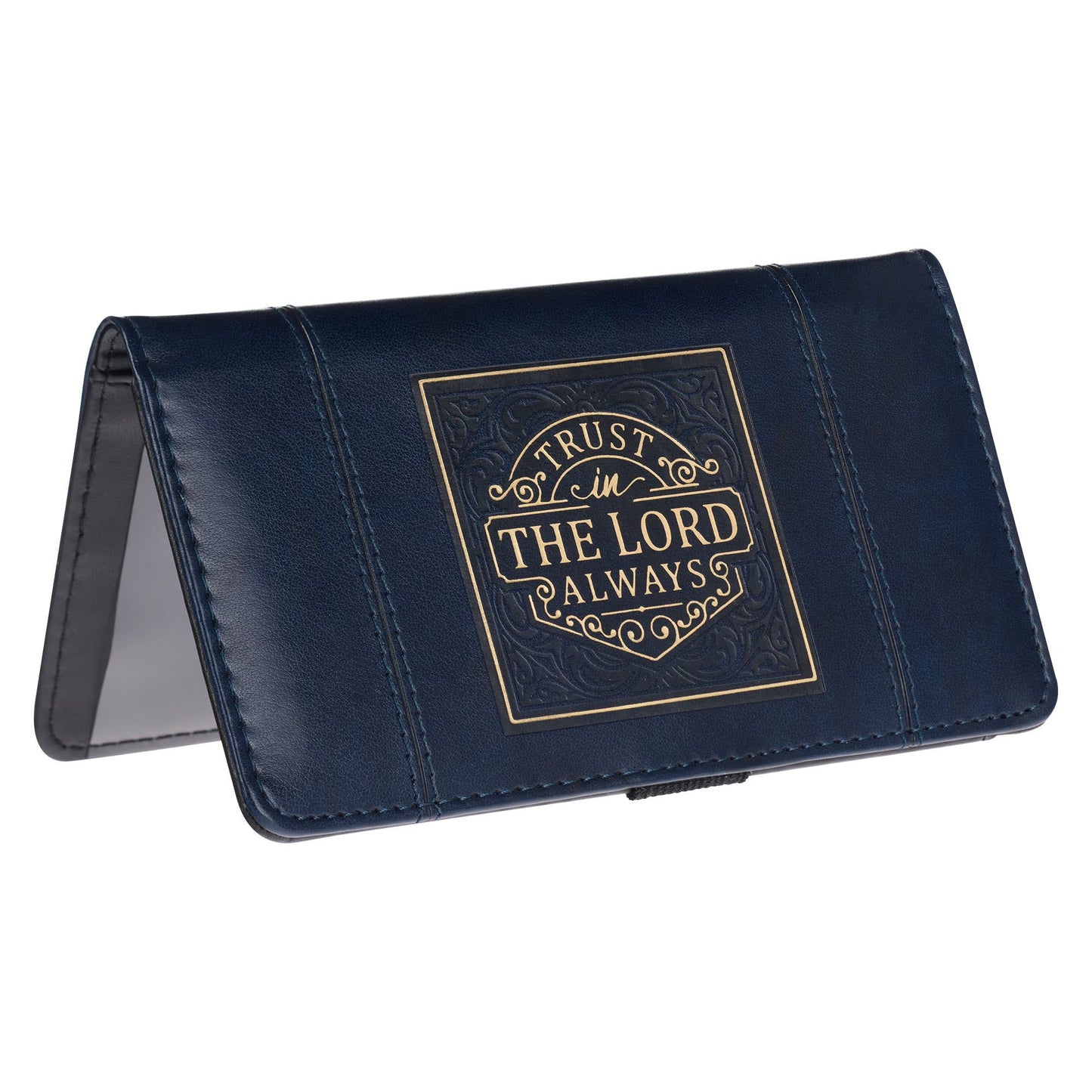 Checkbook Wallet Navy Trust in the Lord Isa. 26:4