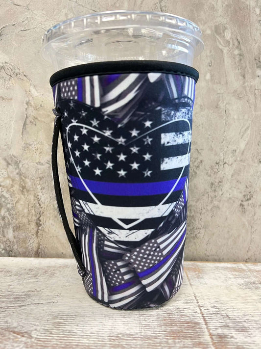 20 OZ BLUE LINE HEART Insulated Cup Cover