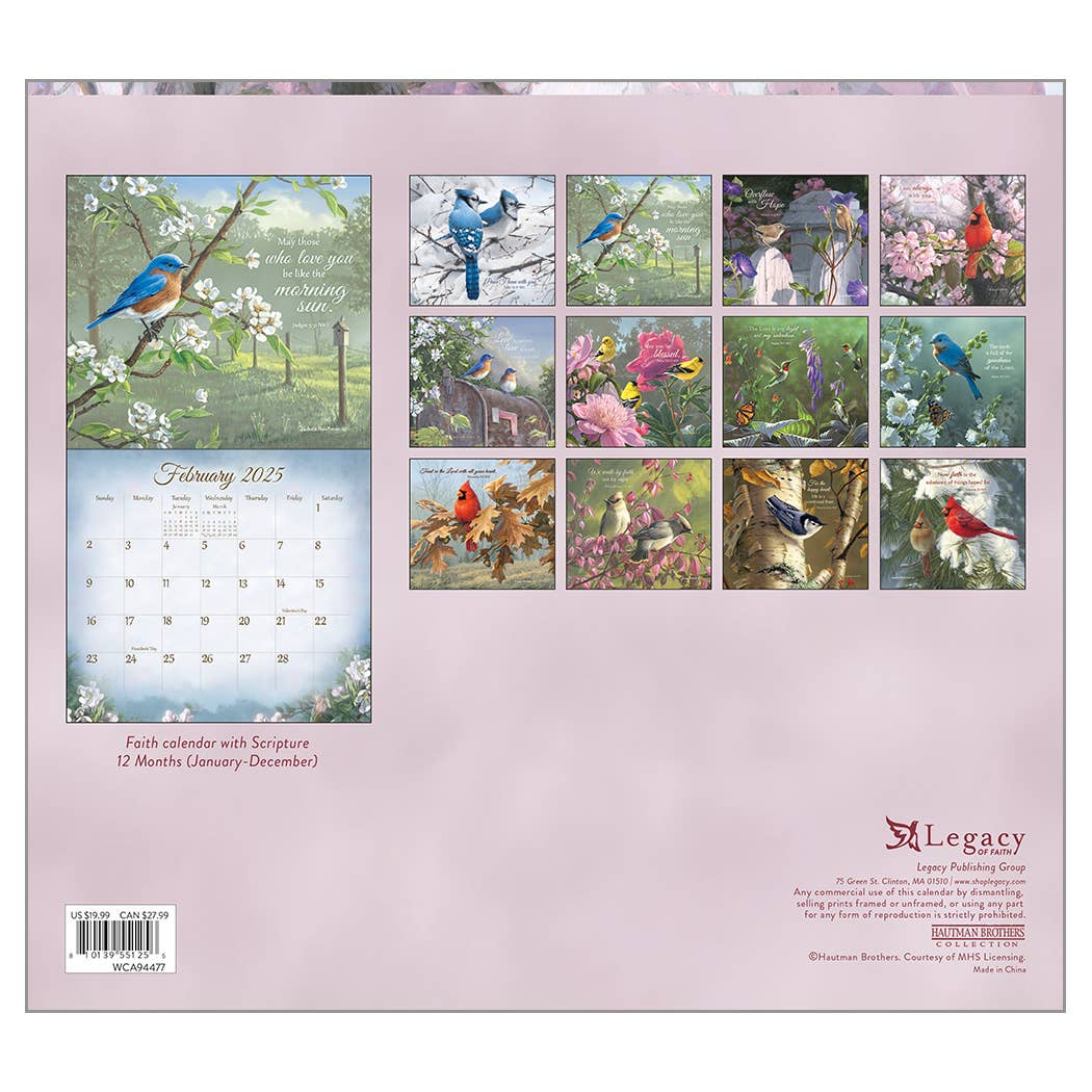 Songbirds of Faith 2025 Wall Calendar