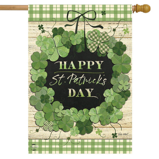 Lucky Wreath St. Patrick's Day  House Flag