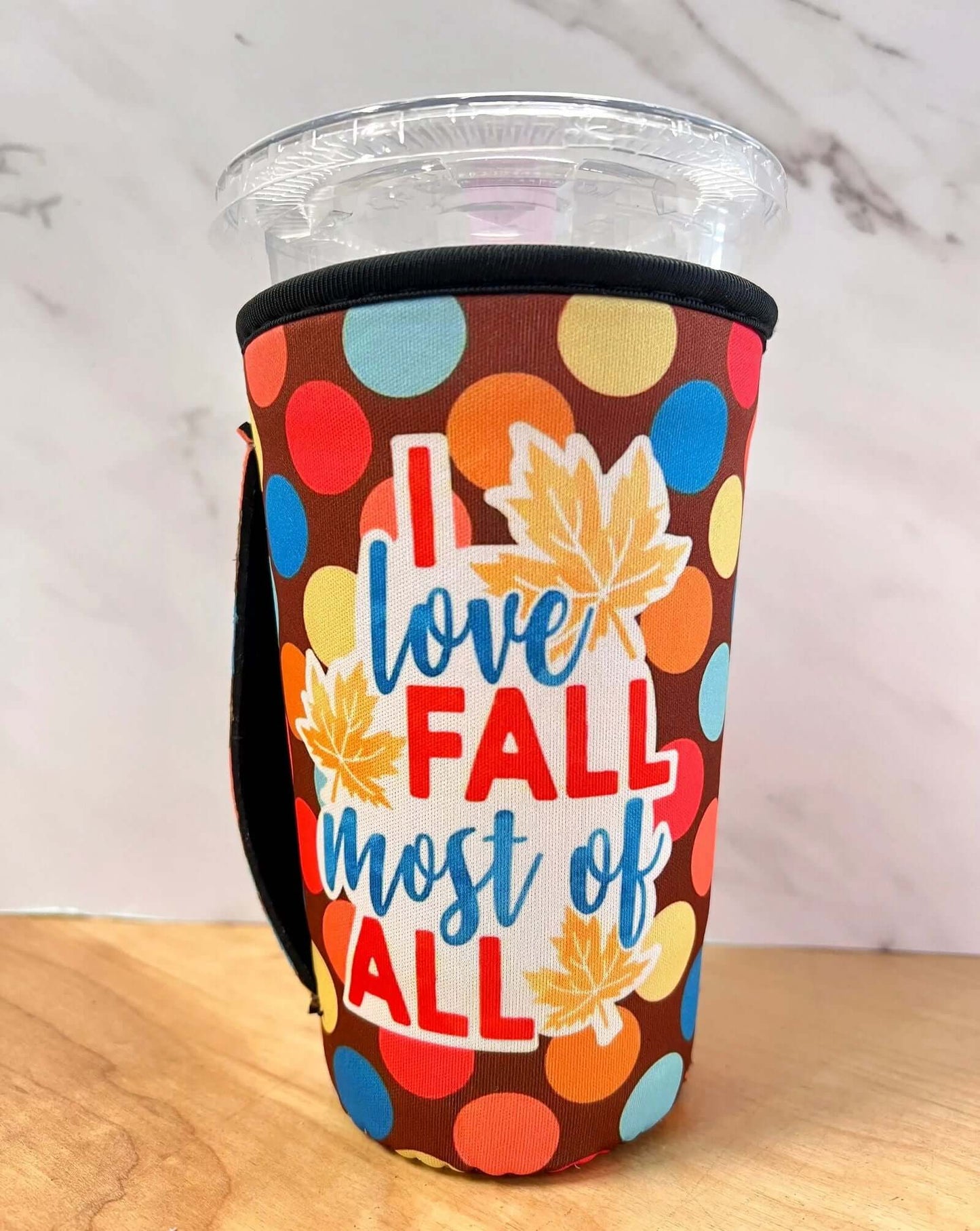 20 OZ I Love Fall Most Of All  Insulated Cup Cover Sleeve