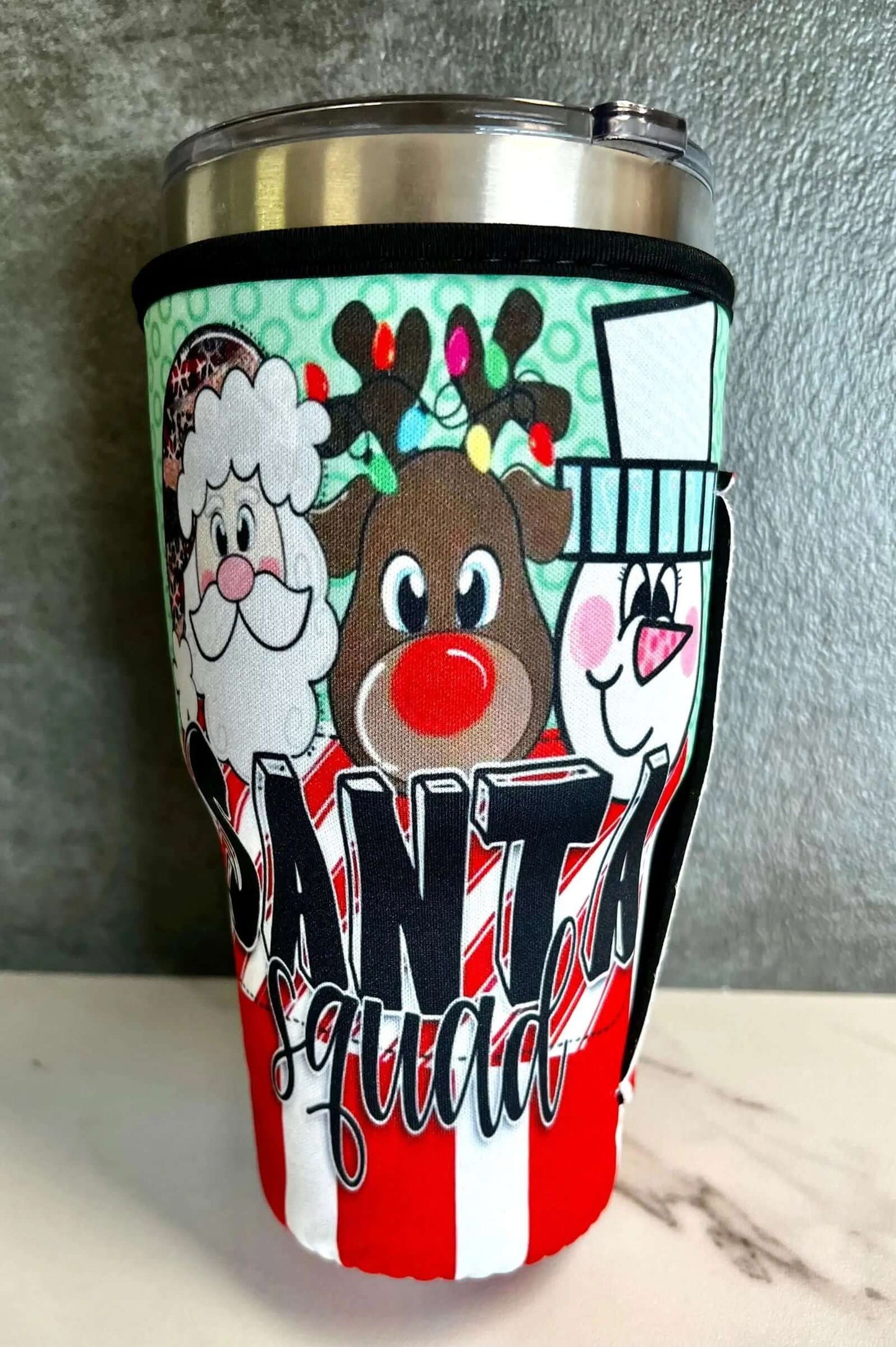 20 OZ Santa Squad Christmas Insulated Cup Cover Sleeve