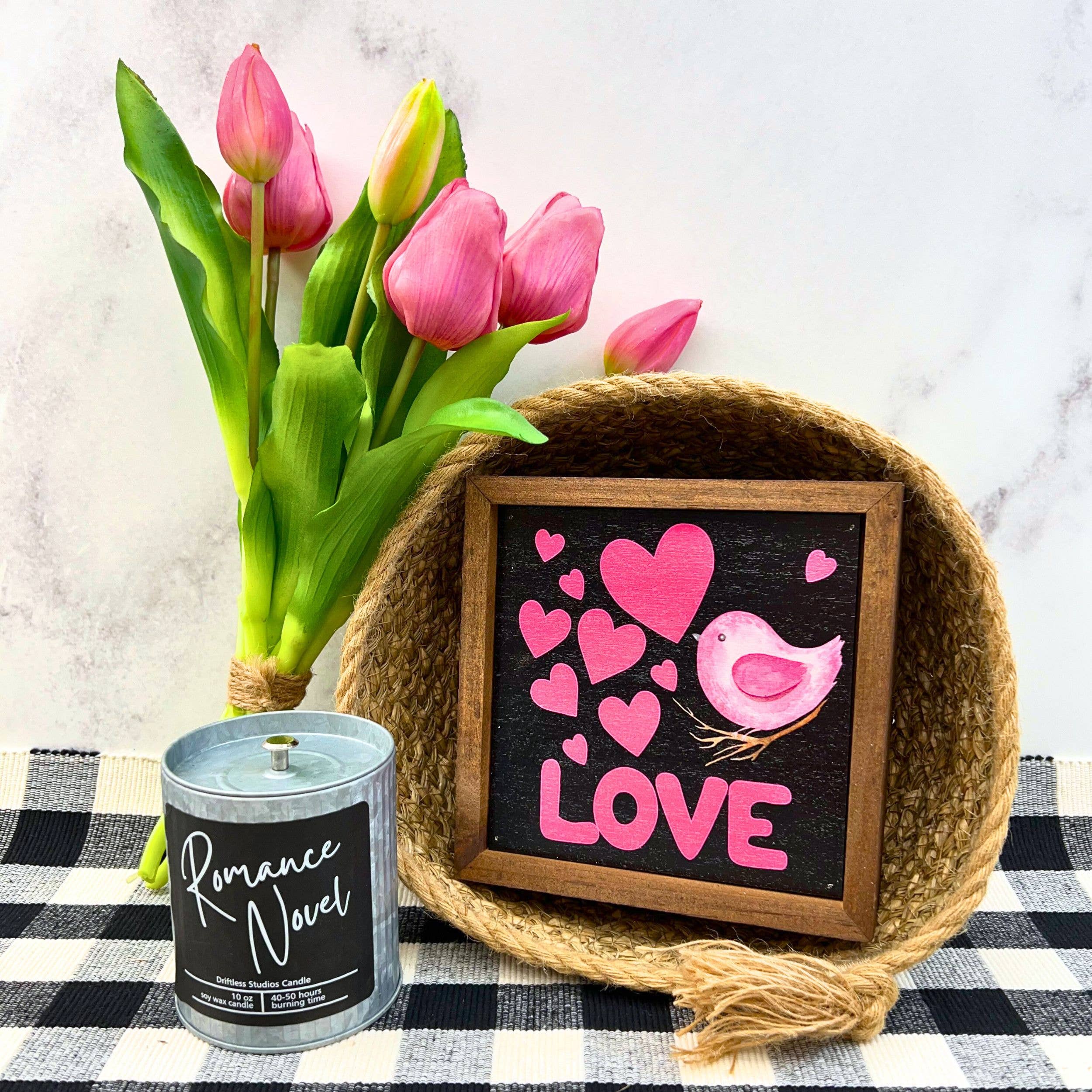 6x6 Love Birds Valentines Day Wood Sign - Thumbnail 2