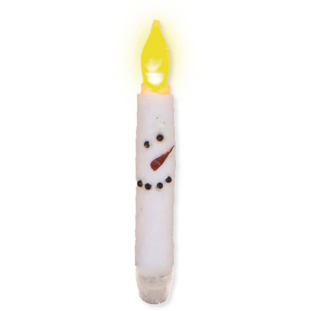 White Snowman LED Taper - 6.5 in Long