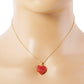 Crystal pave heart pendant necklace: Red