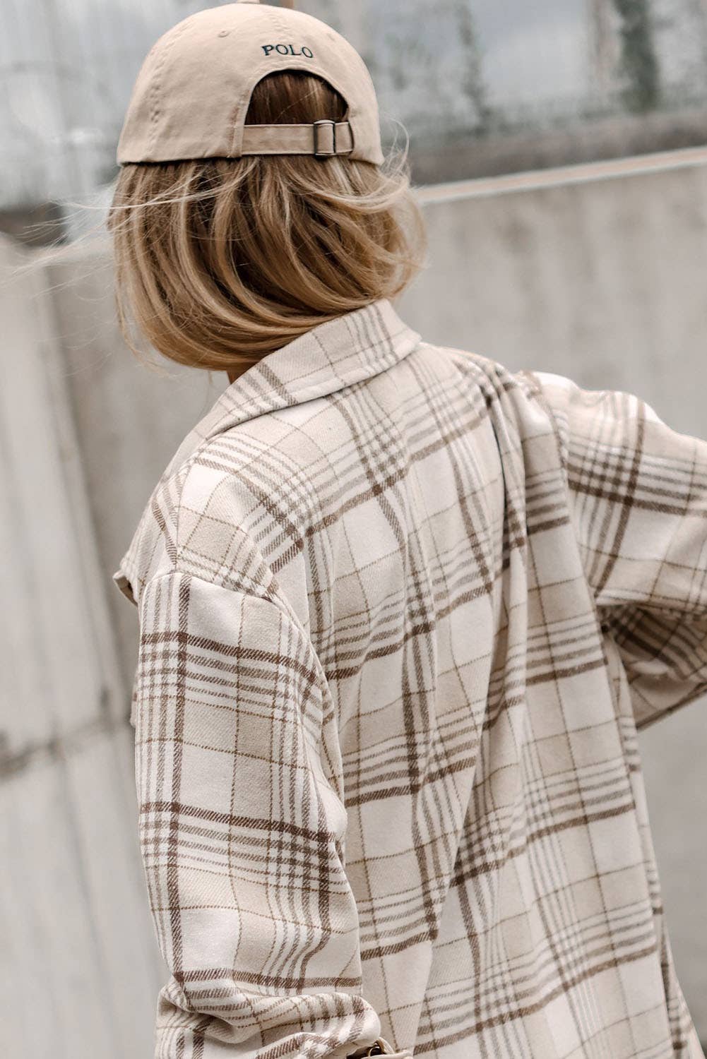 Khaki Plaid Shirt emovable Hood Buttoned Shacket: Khaki / 100%Polyester / M