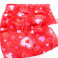 Heart Pattern Print Scarf: Red