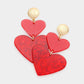 Glittered Double Resin Heart Link Dangle Earrings
: Pink