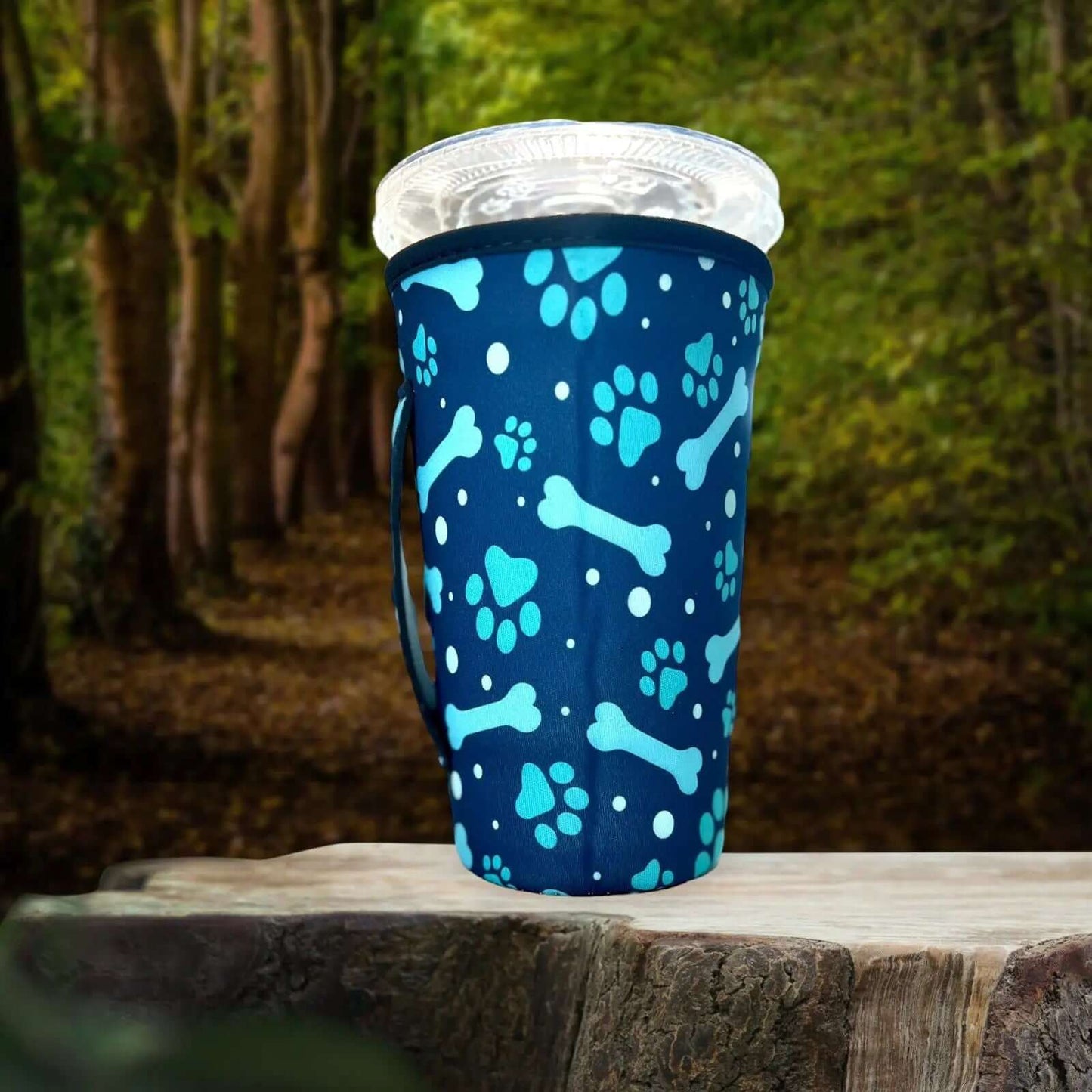 20 OZ Blue Paw Print Insulated Cup Cover Sleeve