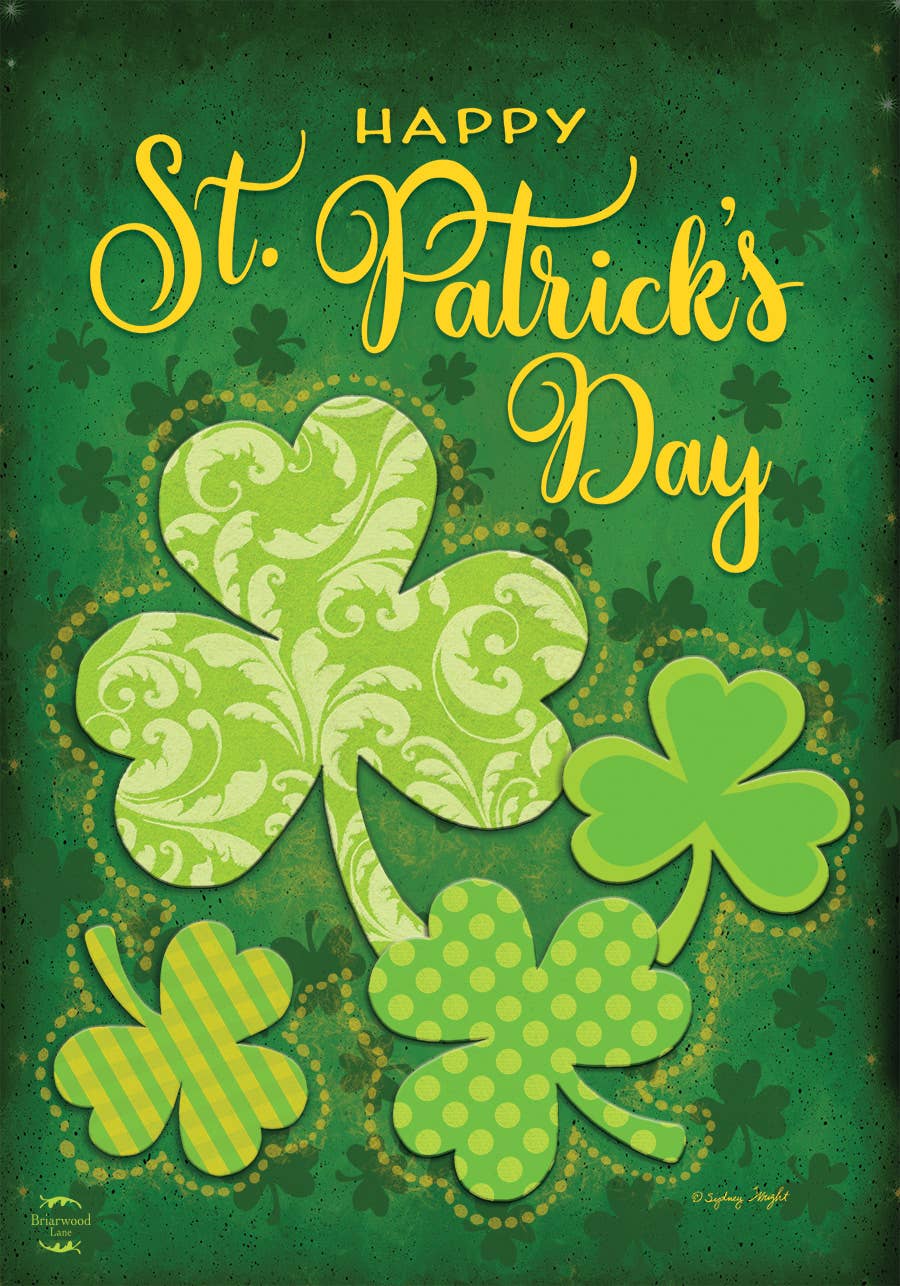 Lucky Shamrocks St. Patrick's Day House Flag 40" x 28"