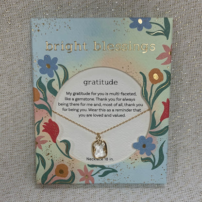 Bright Blessings Necklace - Gratitude (Faceted Gem)