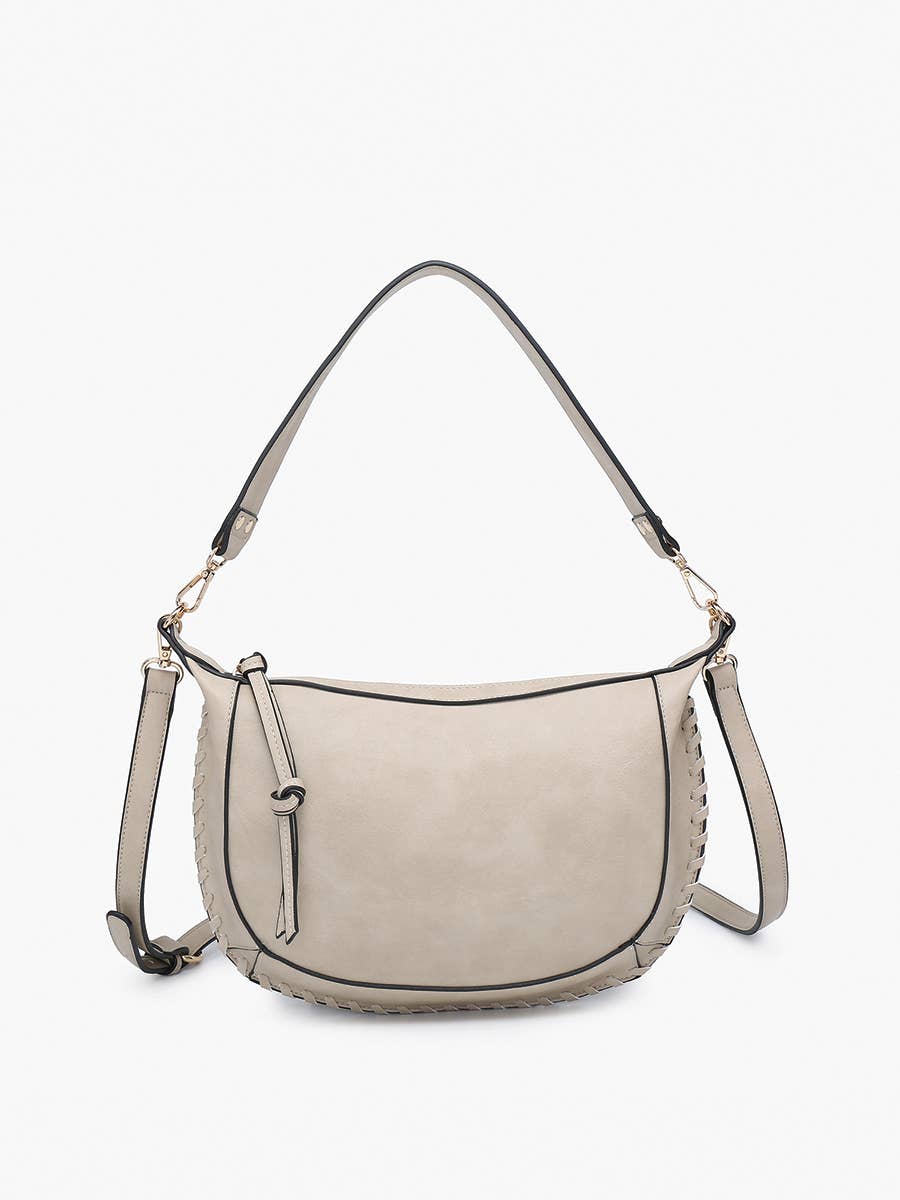 Sierra Structured Shoulder Bag w/ Whipstitch Detail