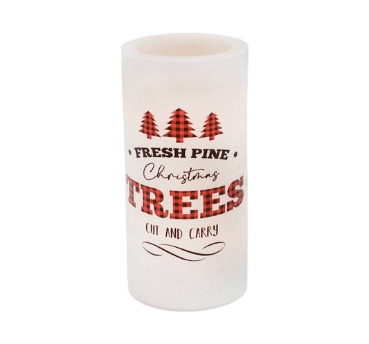 Lodge Farm Fresh Xmas Trees Pillar LED