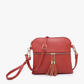 M1785 Tara Double Zip Crossbody/Wristlet: Fuchsia