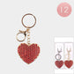12PCS - Rhinestone Paved Heart Keychains