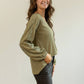 Sage Waffle Knit Top