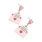 Glittered Resin Love Letter Dangle Earrings
: Red