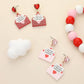 Glittered Resin Love Letter Dangle Earrings
: Red