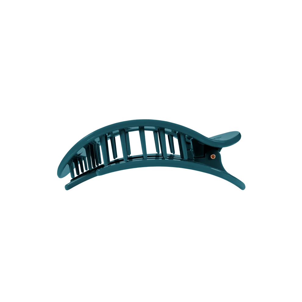Teal With It Flat Round Hair Clip