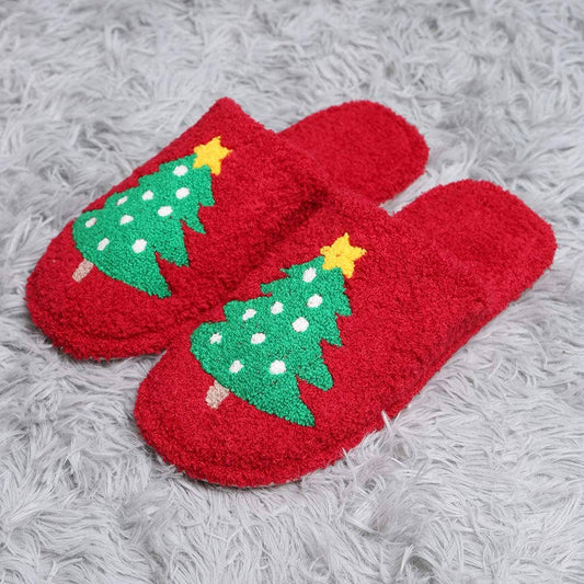 Christmas Tree Print Soft Home Indoor Floor Slippers
: S/M