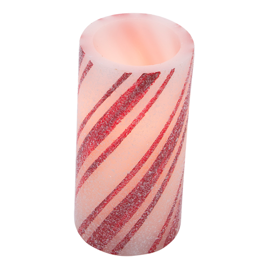 Multi-Stripe Candy Cane Pillar - 3 x 6 in
