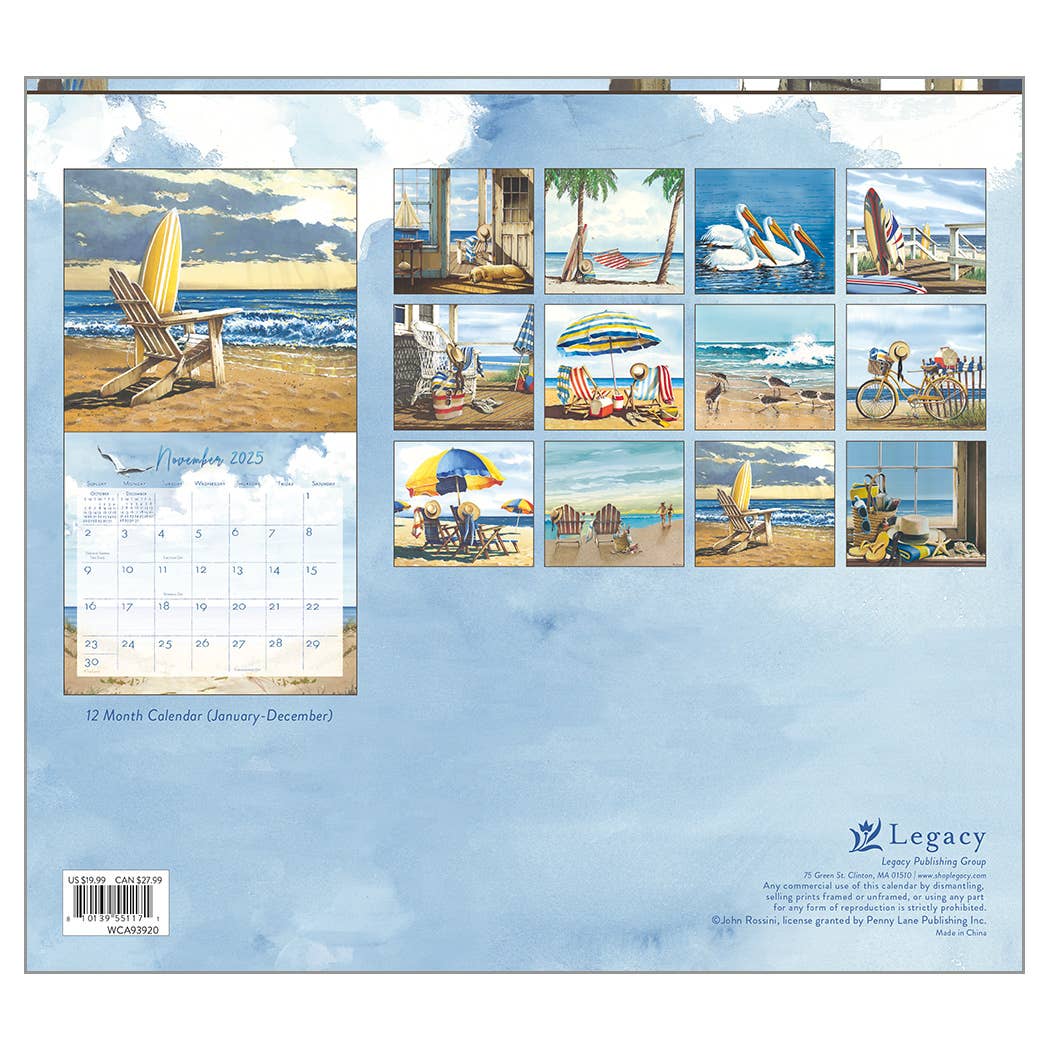 By the Sea 2025 Wall Calendar