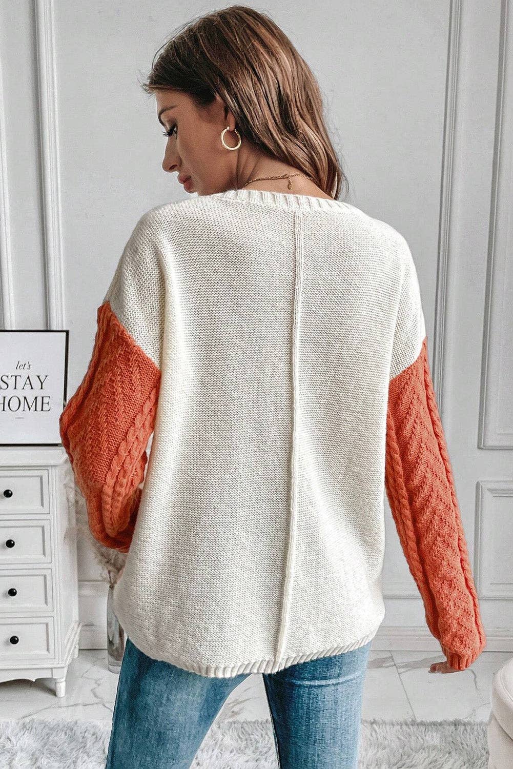 Gold Flame Patched Pocket Drop Shoulder Sweater