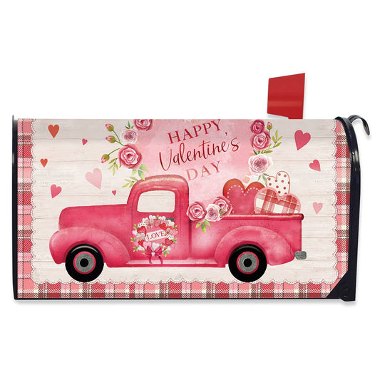 Valentines Love Pickup Mailbox Cover
