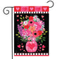 Hearts and Flowers Valentine's Garden Flag 18" x 12.5"