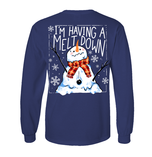 Q004 Meltdown Navy Christmas Long Sleeve AUGMENTED REALITY: X-Large